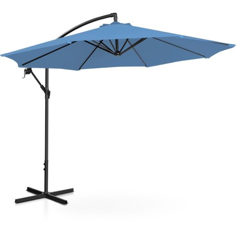 Parasol ogrodowy na wysięgniku okrągły uchylny śr. 300 cm niebieski UNIPRODO