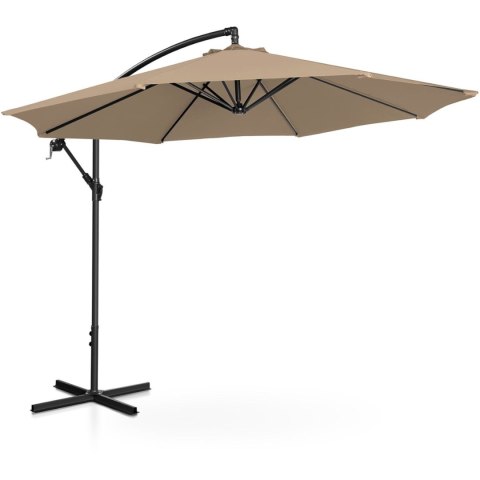 Parasol ogrodowy na wysięgniku okrągły uchylny śr. 300 cm szarobrązowy UNIPRODO