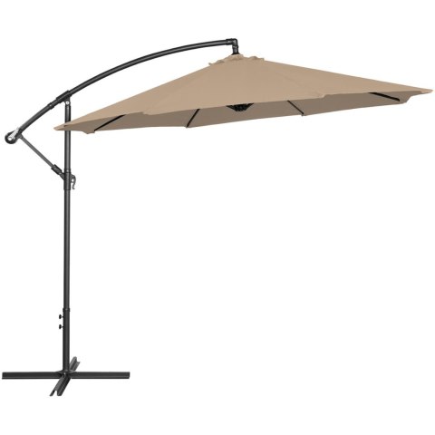 Parasol ogrodowy na wysięgniku okrągły uchylny śr. 300 cm szarobrązowy UNIPRODO