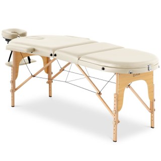 Stół łóżko do masażu przenośne składane z drewnianym stelażem Colmar Beige do 227 kg beżowe Physa