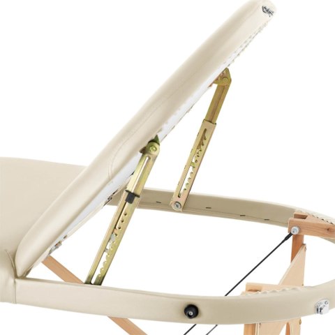 Stół łóżko do masażu przenośne składane z drewnianym stelażem Colmar Beige do 227 kg beżowe Physa