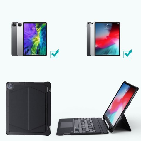 Etui pokrowiec Keyboard Case do iPad Pro 12.9" + bezprzewodowa klawiatura Bluetooth czarny CHOETECH