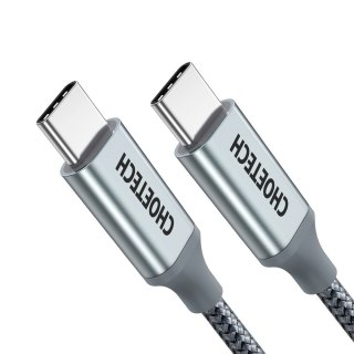 Kabel przewód USB Typ C - USB Typ C 5A 100W PowerDelivery 480Mbps 1.8 m szary CHOETECH