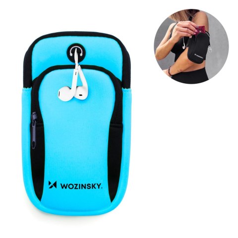 Opaska na telefon do biegania armband niebieska WOZINSKY