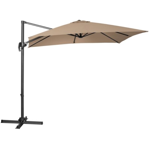 Parasol ogrodowy boczny na wysięgniku kwadratowy 250 x 250 cm szarobrązowy UNIPRODO