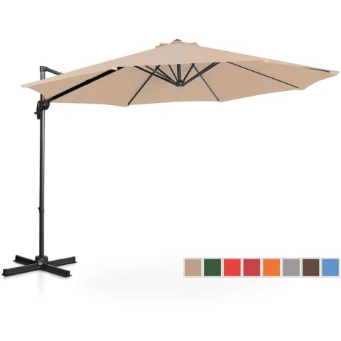 Parasol ogrodowy na wysięgniku bocznym uchylny okrągły śr. 300 cm kremowy UNIPRODO