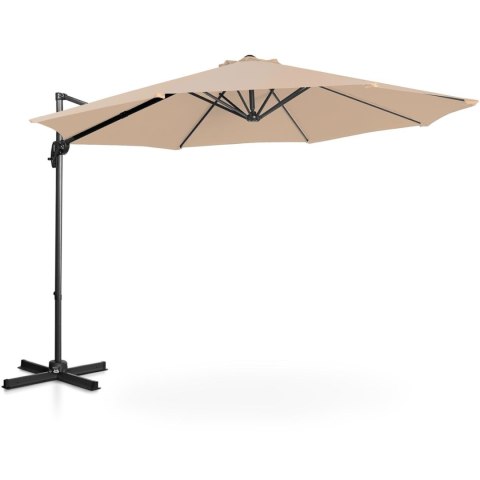 Parasol ogrodowy na wysięgniku bocznym uchylny okrągły śr. 300 cm kremowy UNIPRODO