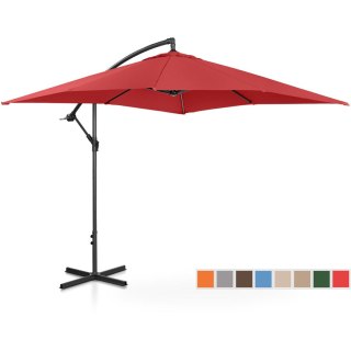 Parasol ogrodowy na wysięgniku kwadratowy 250 x 250 cm bordowy UNIPRODO