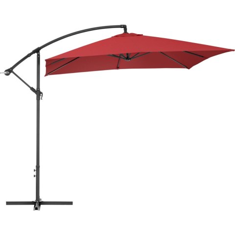 Parasol ogrodowy na wysięgniku kwadratowy 250 x 250 cm bordowy UNIPRODO