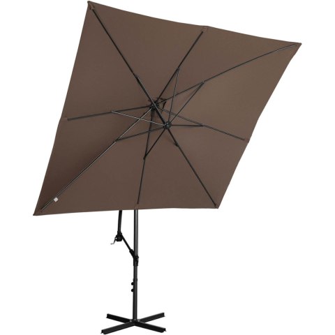 Parasol ogrodowy na wysięgniku kwadratowy 250 x 250 cm brązowy UNIPRODO