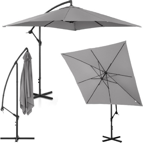 Parasol ogrodowy na wysięgniku kwadratowy 250 x 250 cm ciemnoszary UNIPRODO