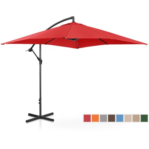 Parasol ogrodowy na wysięgniku kwadratowy 250 x 250 cm czerwony UNIPRODO