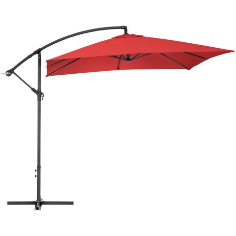 Parasol ogrodowy na wysięgniku kwadratowy 250 x 250 cm czerwony UNIPRODO