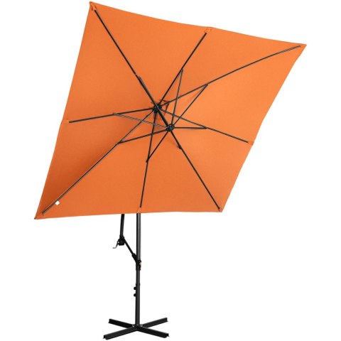 Parasol ogrodowy na wysięgniku kwadratowy 250 x 250 cm pomarańczowy UNIPRODO