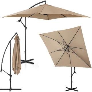 Parasol ogrodowy na wysięgniku kwadratowy 250 x 250 cm szarobrązowy UNIPRODO