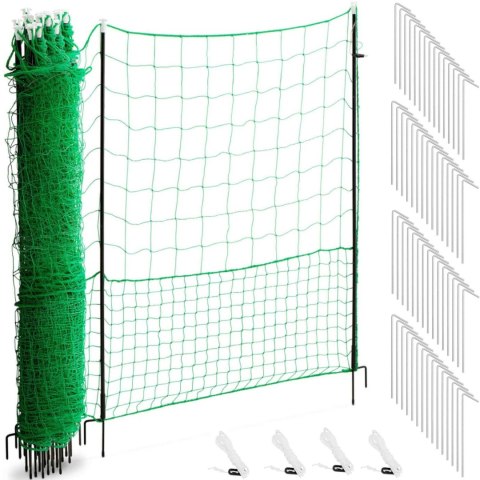 Siatka ogrodzenie ochronne hodowlane dla kur drobiu 1,25 x 50 m WIESENFIELD