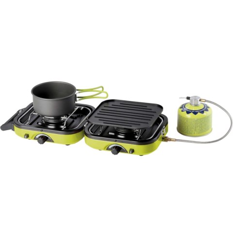 Kuchenka turystyczna na kemping podwójna DUAL COMPACT + GRILL MEVA