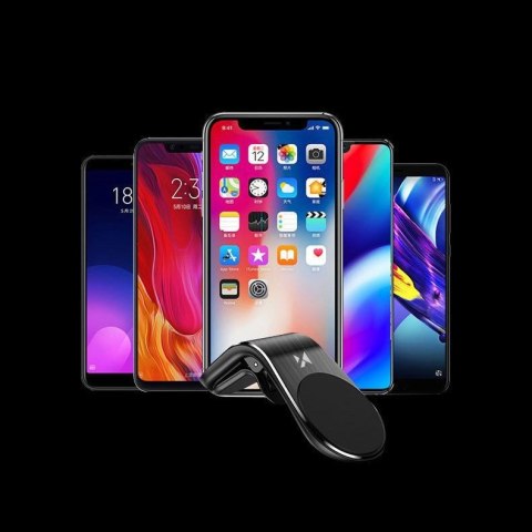 Uchwyt magnetyczny na telefon na kratkę wentylacyjną nawiew czarny WOZINSKY