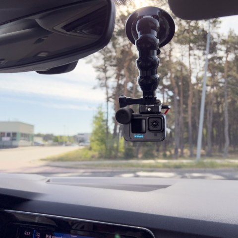 Uchwyt z przyssawką do kamery sportowej GoPro DJI Insta360 SJCam Eken + adapter do smartfona HURTEL