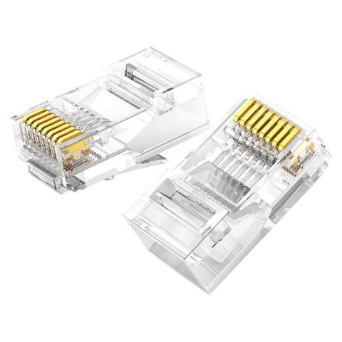 Wtyczka końcówka RJ45 8P8C Cat 6 przezroczysta ZESTAW 10szt UGREEN