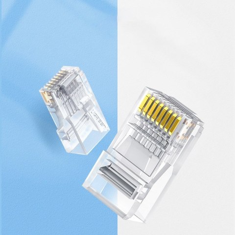 Wtyczka końcówka RJ45 8P8C Cat 6 przezroczysta ZESTAW 10szt UGREEN