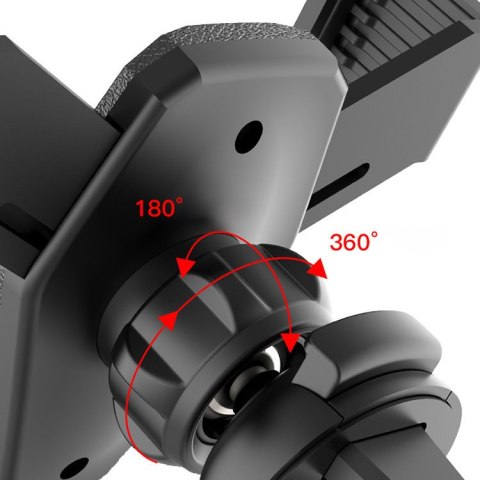 Grawitacyjny uchwyt samochodowy do smartfona na kratkę nawiewu czarny HURTEL