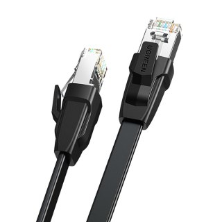 Płaski patch cord kabel przewód LAN Ethernet Cat.8 U/FTP 1m czarny UGREEN