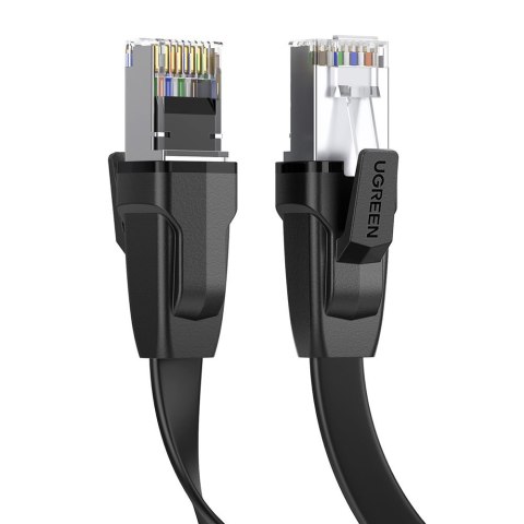 Płaski patch cord kabel przewód LAN Ethernet Cat.8 U/FTP 1m czarny UGREEN