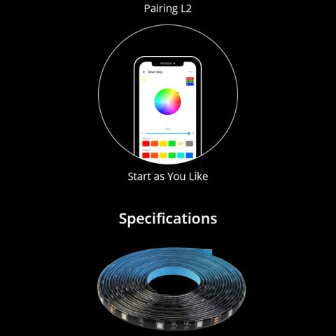 Taśma LED inteligentna wodoodporna taśma RGB pilot zasilacz WiFi 2m SONOFF