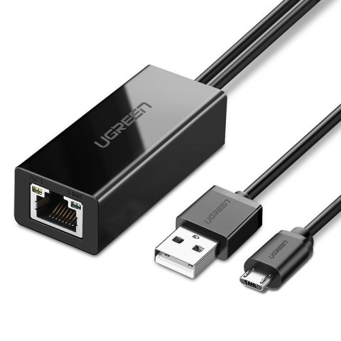 Zewnętrzna karta sieciowa LAN micro USB 100Mbps do Chromecast 1m czarny UGREEN