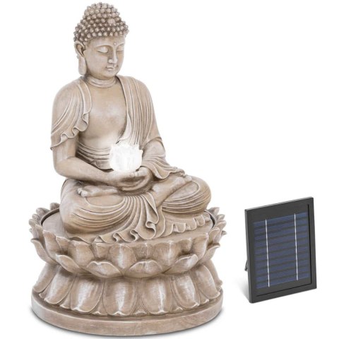 Fontanna kaskada ogrodowa solarna z oświetleniem LED budda 2 W Hillvert