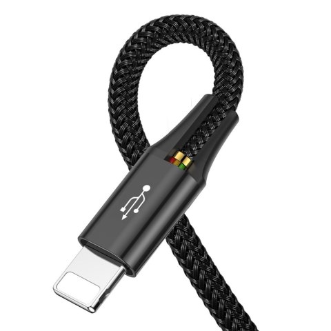 Kabel przewód USB 4w1 Iphone Lightning 2 x USB-C microUSB w nylonowym oplocie 3.5A 1.2m czarny BASEUS