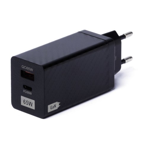 Ładowarka GaN 65W z portami USB USB-C QC 3.0 PD czarna WOZINSKY