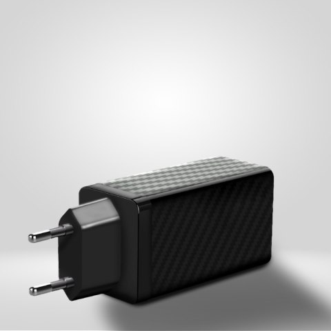 Ładowarka GaN 65W z portami USB USB-C QC 3.0 PD czarna WOZINSKY