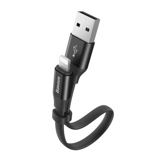 Płaski kabel przewód USB Iphone Lightning z uchwytem 2A 23CM czarny BASEUS