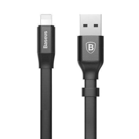 Płaski kabel przewód USB Iphone Lightning z uchwytem 2A 23CM czarny BASEUS