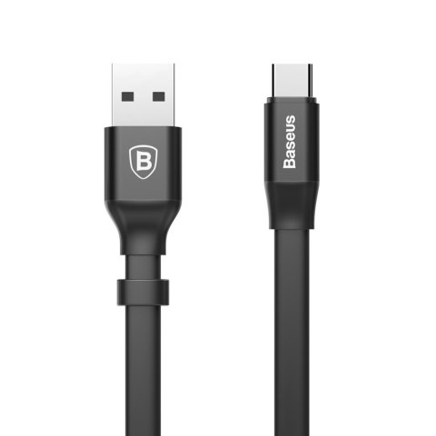 Płaski kabel przewód USB USB-C z uchwytem 2A 23CM czarny BASEUS