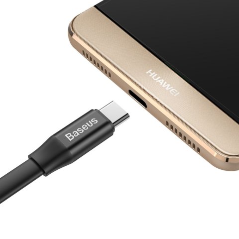 Płaski kabel przewód USB USB-C z uchwytem 2A 23CM czarny BASEUS