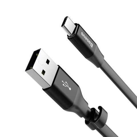 Płaski kabel przewód USB USB-C z uchwytem 2A 23CM czarny BASEUS