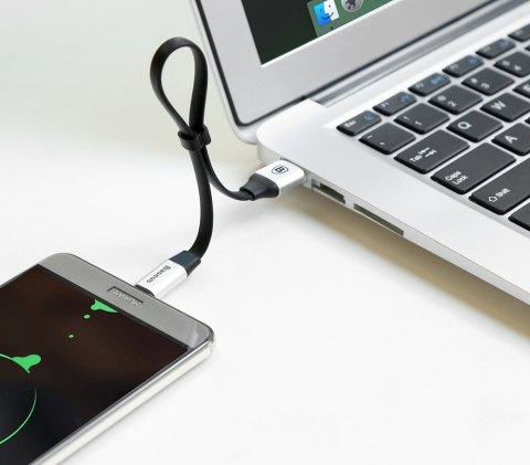 Płaski kabel przewód USB USB-C z uchwytem 2A 23CM czarny BASEUS