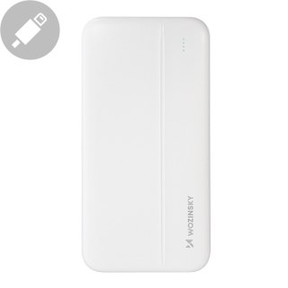 Powerbank Li-Po 10000mAh 2xUSB biały WOZINSKY