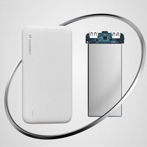 Powerbank Li-Po 10000mAh 2xUSB biały WOZINSKY