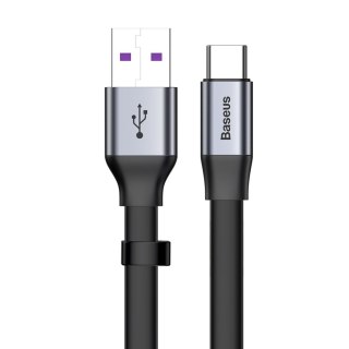 Simple płaski kabel przewód USB USB-C 5A 40W Quick Charge 3.0 QC 3.0 23cm szary BASEUS