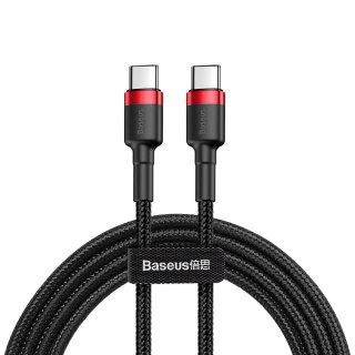 Wytrzymały elastyczny kabel przewód USB-C PD PD 2.0 60W 20V 3A QC3.0 1M czarny-czerwony BASEUS