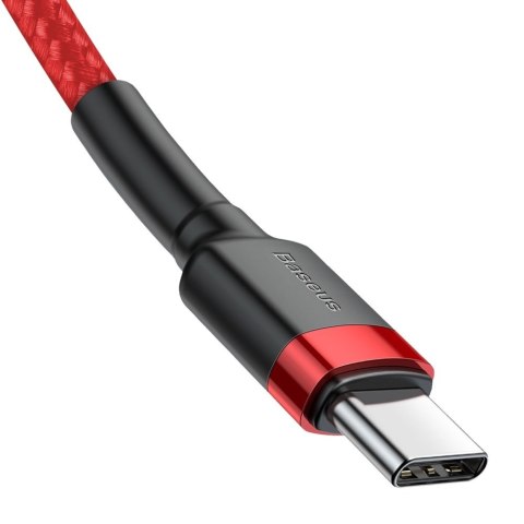 Wytrzymały elastyczny kabel przewód USB-C PD PD 2.0 60W 20V 3A QC3.0 2M czerwony BASEUS