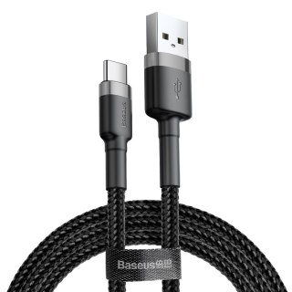 Wytrzymały elastyczny kabel przewód USB USB-C QC3.0 3A 1M czarno-szary BASEUS