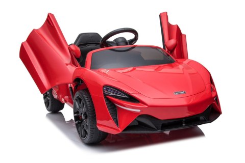 McLaren Artura na akumulator dla dzieci Czerwony + Napęd 4x4 + Pilot + Wolny Start + EVA + Audio LED