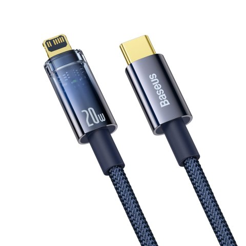 Explorer Series kabel przewód USB-C Iphone Lightning 20W 1m niebieski BASEUS