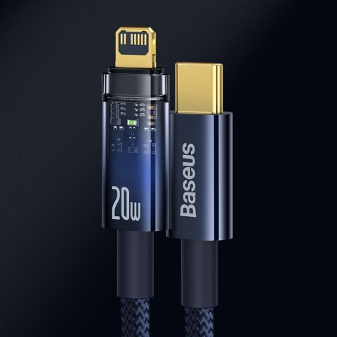 Explorer Series kabel przewód USB-C Iphone Lightning 20W 1m niebieski BASEUS