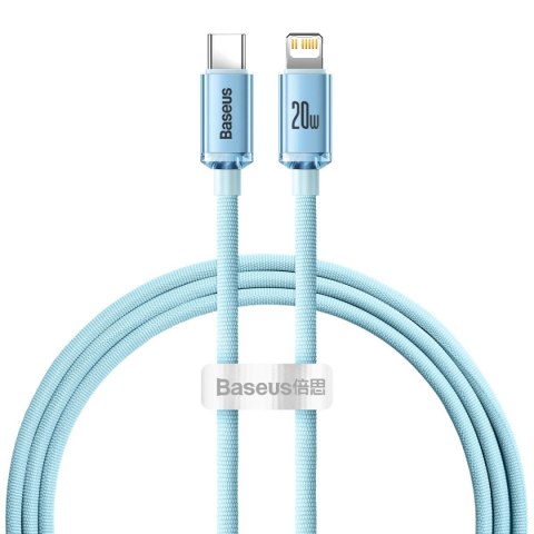 Kabel przewód USB-C Iphone Lightning szybkie ładowanie 20W 1.2m niebieski BASEUS